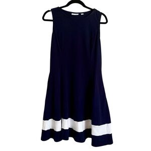 New York & Company Navy and White Casual Dress